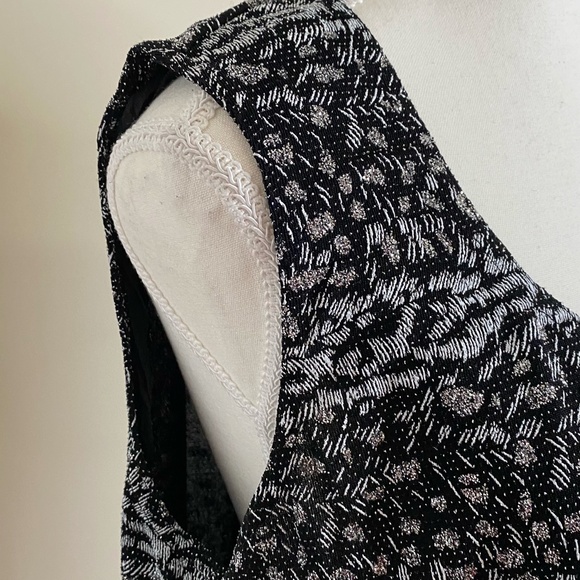R&M Richards Vintage Black Silver Glitter Holiday Party Tank Camisole- Sz-18W - Picture 7 of 14